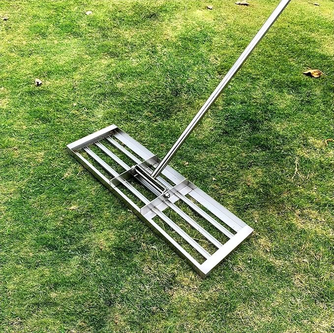 Lawn Leveling Rake 30x10 inch, (Professional-Grade) Lawn Leveler Tool, Handle Rakes for Lawns Heavy Duty Landscape Rake for Backyard, Garden, Golf Course, Farm, Pasture