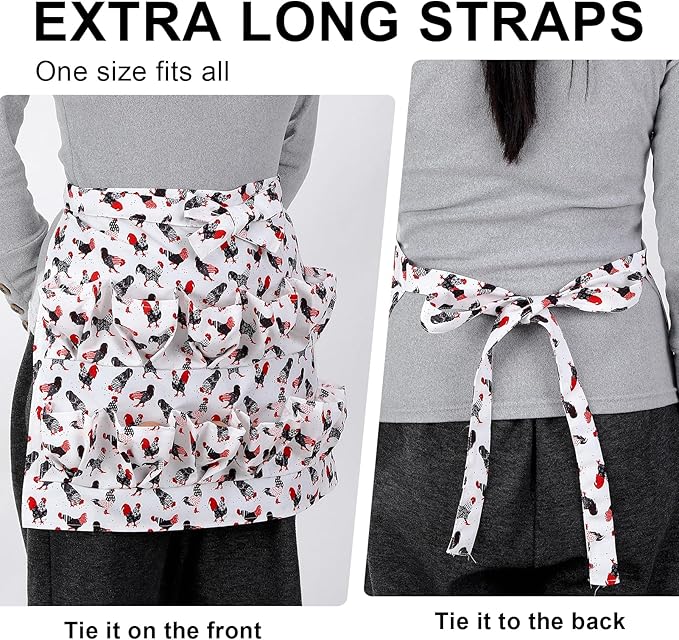 Egg Collecting Apron, 12 Pouches Chicken Egg Apron, Farmhouse Aprons for Chicken, Duck, Goose, Poultry Collection