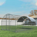 Metal Chicken Coop with Runs for Yard with Cover Waterproof Quail Coop Walk in Duck Coop, Chicken Pen House Cage gallinero para gallinas with Security Lock for Outdoor Farm Rabbit Run 19.6x9.8x6.5ft