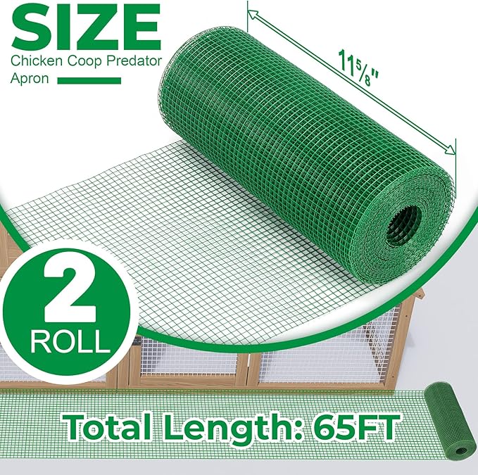 Forestchill Chicken Coop Bottom Predators Resistant Barrier Mesh, Chicken Coop Predator Apron Wire Mesh, Cut to Fit, Total 11 5/8" x 65 Ft