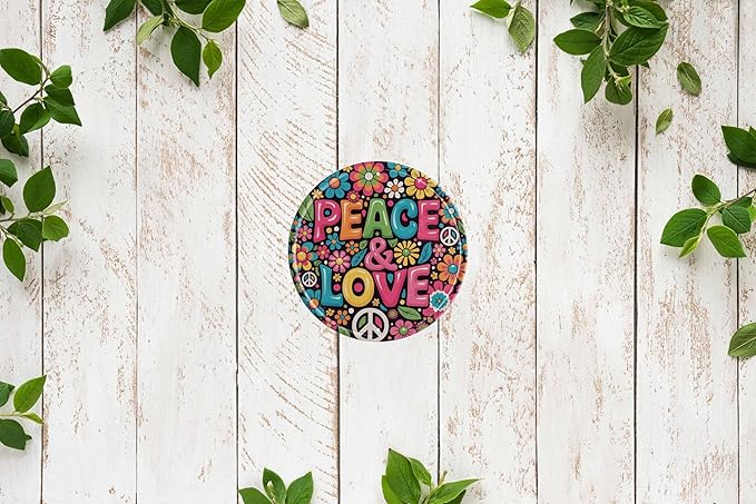 CSWLJS Room Decor Peace And Love Metal Tin Sign 8x8 In Durable Indoor/Outdoor Gift Vintage Wall Art Decor