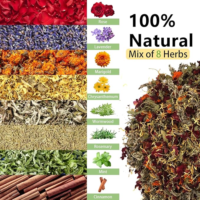 10 Oz Chicken Nesting Herbs, 8 Dried Flowers & Herb Supplement for Chickens Coop, Natural Freshener to Improve Egg Production, Feather Quality & Hen Wellness for Laying Hens
