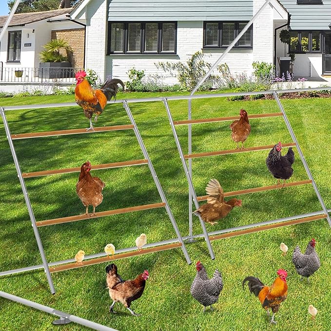 2PCS Chicken Perch,55''L x 41''W Large Chicken Roost,Sturdy Chicken Roosting Bars for Backyard Poultry,Large Perch for Coop Easy to Assemble,Roosting Bars for Chickens in Coop Rest and Fun