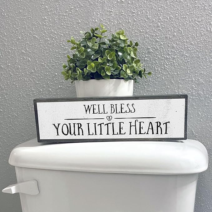 Wood & Metal Southern Sign – Weatherproof Indoor Outdoor Wall Decor – Rustic Charm with "Well Bless Your Little Heart" – Gift-Wrapped & Ready to Give