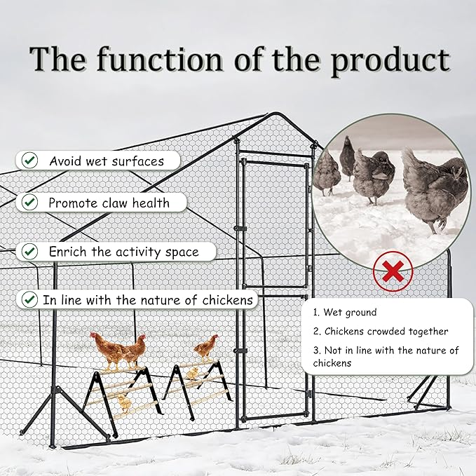 XCL Chicken Perch for Baby Chicks, Chicken Roosting Bars, Chicken Perch for Coop, Suitable for Backyard Poultry, Easy to Install Farm Chickens Roost Toys, A-Shaped Chicken Perch (S)