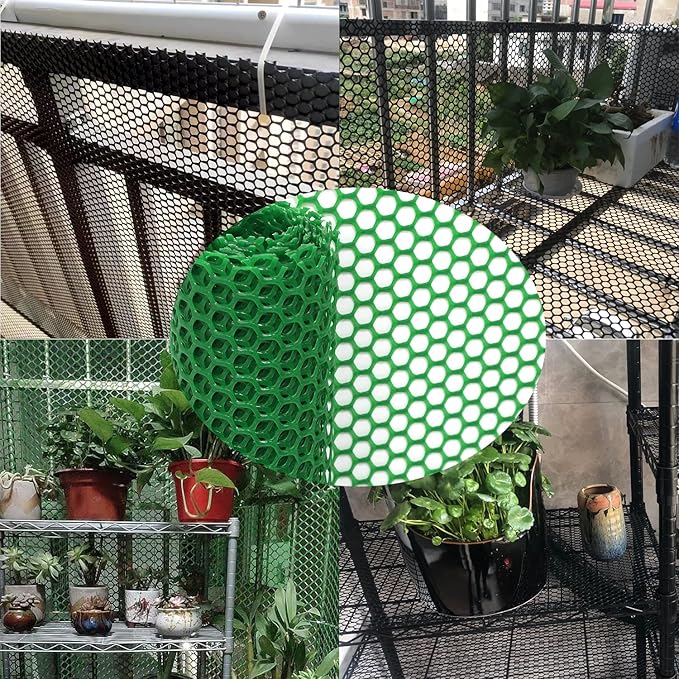 Chicken Wire Fence Mesh, Plastic Hexagonal Fencing for Gardening, 15.7IN x 10FT Green Poultry Fencing,Garden Netting, Chicken Wire Frame for Crafts, Floral Netting
