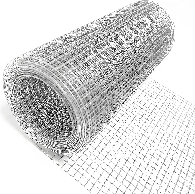 Hardware Cloth 1/4 inch 8inx20ft,Chicken Wire Mesh Fence,Galvanized After Welding 23 Gauge,Wire Mesh Roll Wire Cloth for Chicken Pen/Coop Fences, Garden Fences,Screen Meshs,Poultry Netting Cage