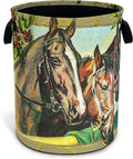Horse Laundry Basket Riding Animal Oxford Cloth Laundry Hamper Funny With Handle Foldable Portable Clothes Storage Basket 18.9 X 16.5 In Storage Bag For Laundry Room/Bathroom/Bedroom/Dormitories