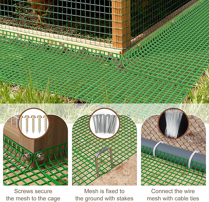 BJADE'S Chicken Coop Predator Proof Apron,Chicken Wire Bottom Predators Resistant,Fence Netting Barrier for Chicken Coop