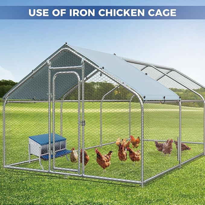 Chicken Nesting Boxes, Metal Rollaway Chicken Nest Box with Rollout Egg Collection, Removable Tray & Nesting Pads, Egg Laying Box for Chicken Coop Hens, Wall Mount or Standing, 4 Compartments, Blue