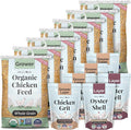 Mile Four Organic Grower Chicken Feed Kit | Feeds 10 Growers (8-20 Weeks) 12 Weeks | Feed (161 lb), Grit (20 lb), Oyster Shell (8 lb) | Whole Grain