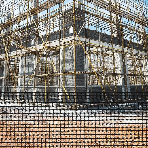 Houseables Fencing, Temporary Fence, Snow Fence, 4x100' Feet, 10.55 lb/roll, Black Plastic Fencing, Deer Netting, Plastic Mesh Roll, Safety Netting, Construction, Yard, Garden, Chicken, Dogs, Backyard