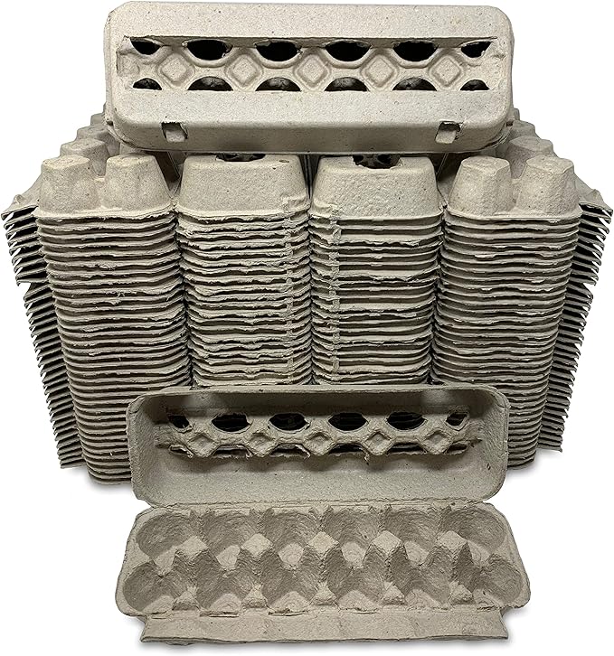 Cackle Hatchery Vented Paper Pulp Egg Cartons Holds 1 Dozen Chicken Eggs (72 Pack)