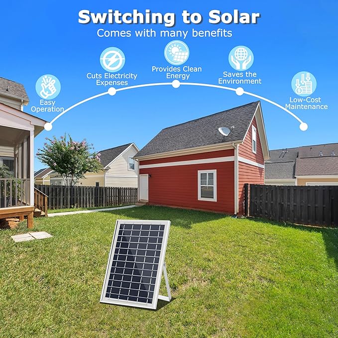 Solar Power Panel for Automatic Coop Door - 6W 6V Solar Accessory for Easy Installation, Efficient Energy & Reliable Poultry Protection