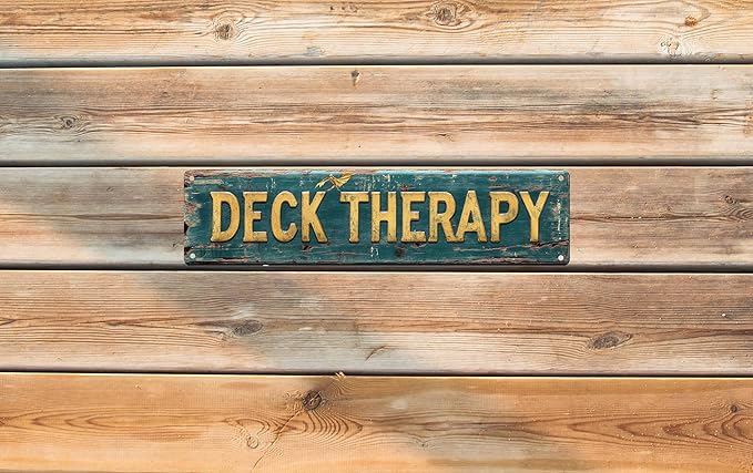 Vintage Tin Deck Therapy Sign Retro Metal Sign Suitable For Home Street Shop Garage Bar Farm Garden - Multi-Purpose Metal Sign For Indoor/Outdoor Use Plaque 4x16 Inch