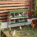 8-Compartment Metal Chicken Nesting Box - with Perch, Secure Lid & Metal Legs, Wall-Mount or Free-Standing Nesting Boxes for Hens