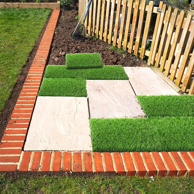 8 Pack Chicken Nesting Pads with Vegetable String Bag, 12"x12"x1.2" Washable Hen Coop Synthetic Turf Mat, Artificial Nest Box Bedding Grass Rug Carpet for Laying Eggs, Garden Lawn