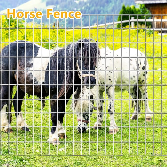 Metal Garden Fence, Hot Dip Galvanized After Welding, 2"x4" 14 Gauge, 72inch H x 100ft L Welded Wire Fencing,2/3/4/5/6ft Tallx50/100 ft Long Hardware Cloth for Yard,Farm,Chicken,Dog,Vegetable Protect