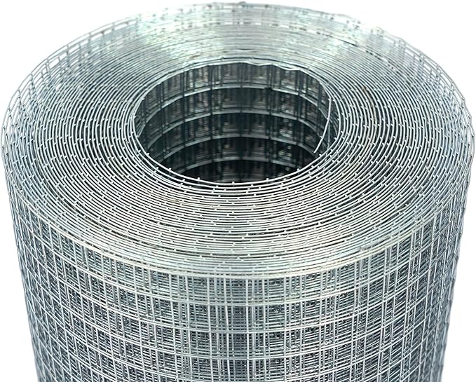 GANGHAO Hardware Cloth 19 Gauge 1/2 inch 24in x 100 ft, Chicken Wire Mesh Roll, Wire Fencing, Wire Fence Roll, Galvanized Wire Mesh, Guard Mesh