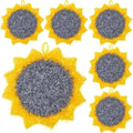 Breling 6 Piecs Sunflower Shape Dish Sponge Dual Sided Non Scratch Dish Washing Scrubbers, Reusable Household Cleaning Kitchen Tools for Dishwashing Washing Dishes Cookware(Sunflower)