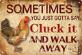Chicken Cluck It Funny Metal Tin Sign Novelty Home Room Decor Wall Decor Bathroom Bar Cafe Garage Farmhouse Decor 8x12 in