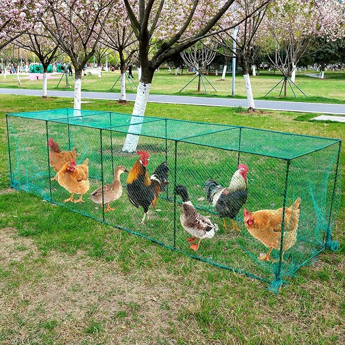 UNIFAMILY Large Chicken Tunnels,126 x 31IN Portable Chicken Coop Cube Run, DIY Chicken Tunnel for Outside Yard, Chickens Runs for Yard Easy Installation Poultry Coop Suitable for Duck, Rabbit