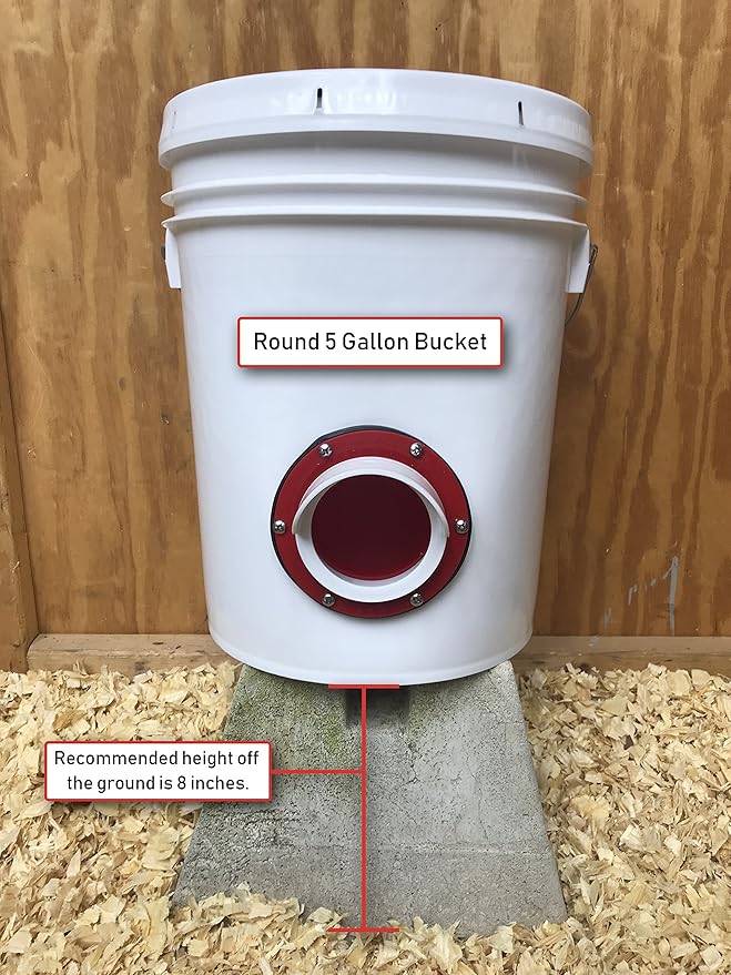 RentACoop DIY Large 6-Port Chicken Feeder Kit - Includes Ports, Rain Hoods, and Hardware - Suitable for Bantam Chickens, Turkeys, Ducks, Peafowl, and Other Poultry - 6 Pack