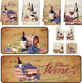 10 Pcs Wine Kitchen Dish Towels Rugs Oven Mitts and Pot Holders Set Farmhouse Kitchen Decor Set for Women Mom Daughter Gift Cooking Baking Grilling (Rustic Color)