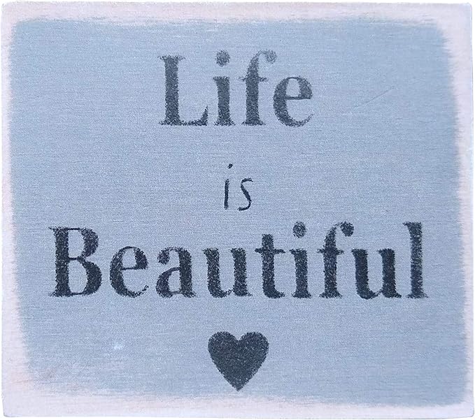 Farmisms 3x3 Inspirational Wooden Rustic Country Signs for Country Farm Living –Life is Beautiful