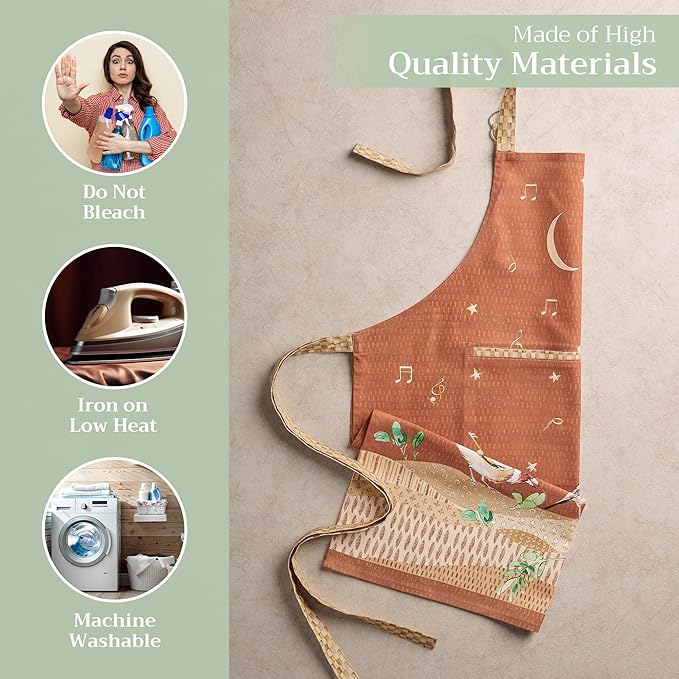 Maison d' Hermine 100% Cotton Apron for women with Pocket Kitchen Chef Apron for Men Cooking Easter Decorations