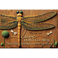 Vintage Dragonfly Metal Wall Art Sign - 8x12 Inch Aluminum Garden Decor with "Those We Love Don't Go Away" Quote, Outdoor/Indoor Hanging Sign for Home, Cafe, Bar