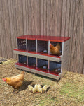 8-Hole Galvanized Metal Chicken Nesting Box with Egg Collection Tray/Fake Training Eggs, Rustproof Poultry Laying Box with Perch Rod,for Chicken Coops and Hens