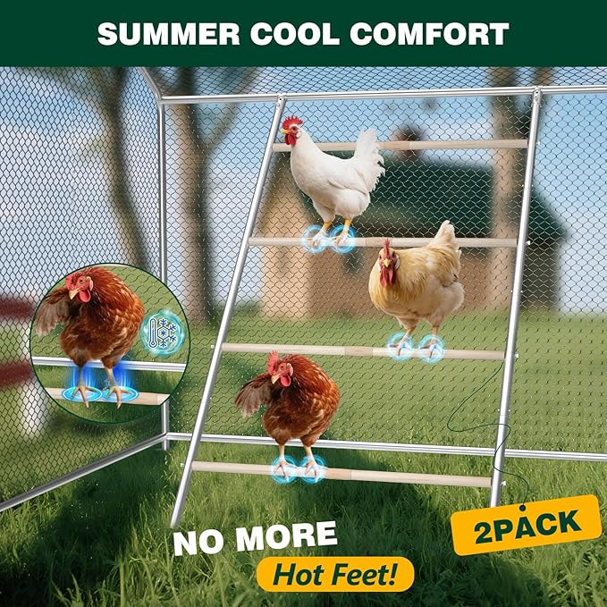 Chicken Perch for Coop Roosting Bars Farm Chicken Toys Roost Ladder for Backyard Poultry 2 Pack (58.2" L x 32" W)