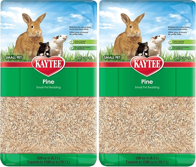 Kaytee Small Animal Pine Bedding for Pet Guinea Pigs, Rabbits, Hamsters, Gerbils, and Chinchillas, 19.7 Liter (Pack of 2)