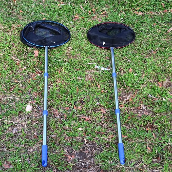 Fishing Net 2 Pack Retractable Lightweight Landing Net with Aluminum Rod Handle Fishing Nets for Youth Catch and Release Butterfly Nets