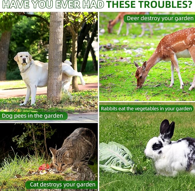 2026 Sonic Fortress Pro Deer Repellent Devices, Racoon Repellent Outdoor Squirrel Fortress Pro IP65 Animal Repeller Cat Deterrent with Motion Sensor&Flash Light to Scare Dog Out of Garden Yard(2Pack)