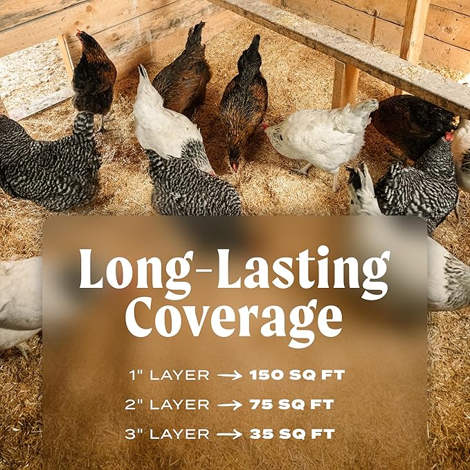 FarmStraw Fine Cut, 3 cu ft (25 lb) Expands to 10+ cu ft – All-Natural Wheat Straw Chicken Bedding for Clean, Dry, Odor-Free Coops – Dust-Free, Super Absorbent – Sustainably Sourced