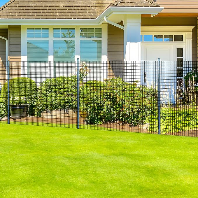 4ft x 50ft Black Vinyl Coated Welded Wire Fence - 14 GA Heavy Duty Garden Fencing, 2"x3" Mesh Rustproof Deer Barrier, Chicken Coop Poultry Run, Dog Fence & Garden Protector for Vegetables