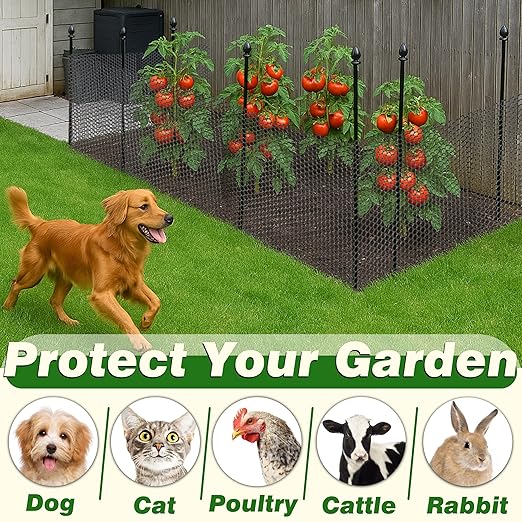 Gardzen Plastic Chicken Wire Mesh with 20pcs Ties, 16in x 10ft Durable Chicken Fence for Poultry, Garden Protection & DIY Crafting, Heavy-Duty Mesh Netting for Outdoor & Indoor Use