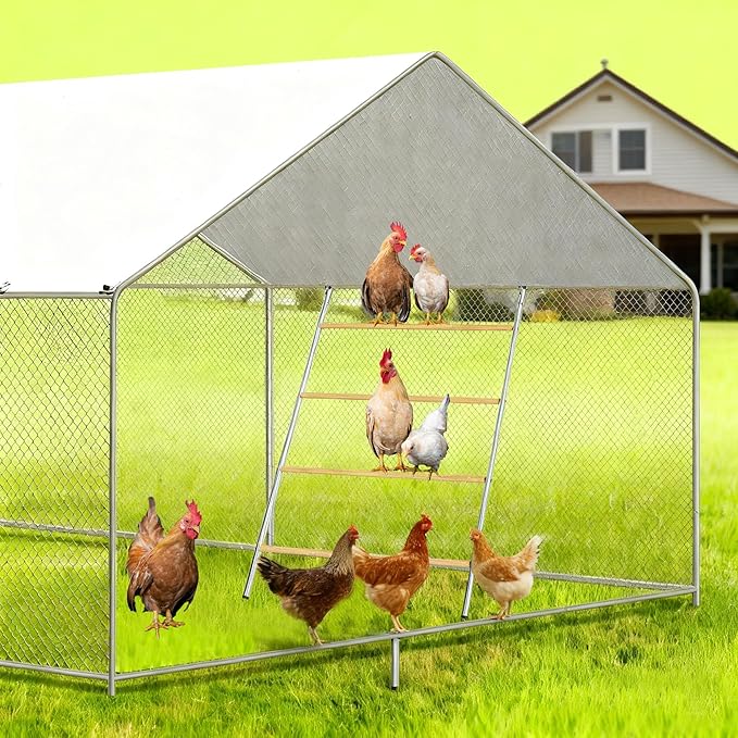 Chicken Roosting Ladder, 55" L x 40" W, 4-Level A-Frame Perch with Metal Frame, Multiple Wood Bars for Poultry Coop