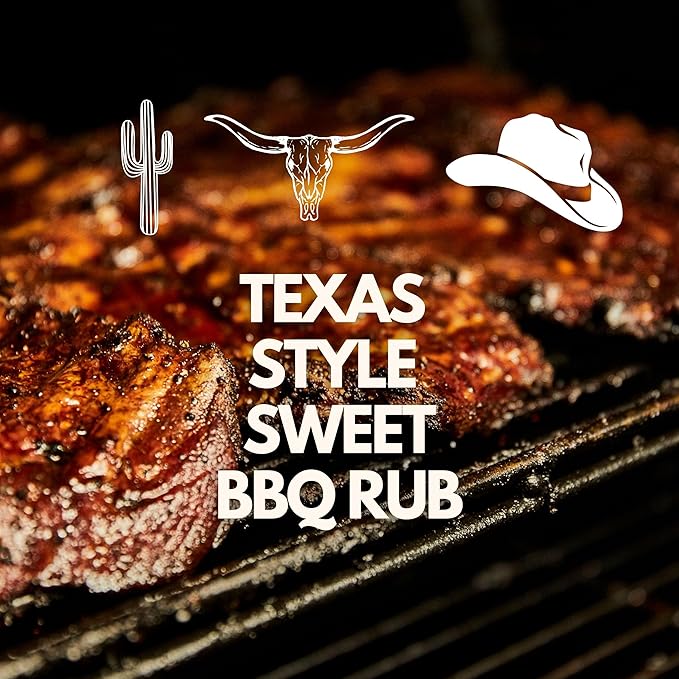 Sweet Texas BBQ Rub - 100% Natural Seasoning - Delightful Sweet Seasoning with Authentic Texas Kick for Amazing BBQ and Grill Dishes- Large Jar (220g)