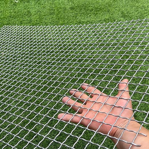 14 Gauge Strong Galvanized Woven Mesh 40"X24" 3/4" Mesh(About 0.75")|Delivered Flat|Poultry Cage Netting -Anti-Rodent Steel Mesh Crimped Mesh Snake Fence Chicken Wire Fencing-Corrugated Wire
