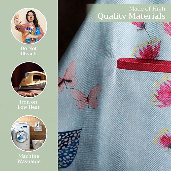 Maison d' Hermine 100% Cotton Apron for women with Pocket Kitchen Chef Apron for Men Cooking Easter Decorations