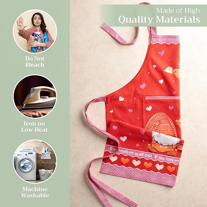 Maison d' Hermine 100% Cotton Apron for women with Pocket Kitchen Chef Apron for Men Cooking Easter Decorations