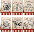 Bencailor 6 Pcs Farmhouse Kitchen Towels Chicken Rooster Kitchen Decor Farm Animal Hand Towels for Cooking Baking Housewarming Gift,15.75 x 23.62 inch(Red Black,Farmhouse)