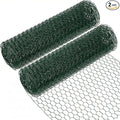 SATINIOR 2 Sheets Chicken Wire Frame Mesh for Floral Arrangements Fence Garden Poultry Netting Galvanized Hexagonal Metal Chicken Wire Fencing Roll for Craft Work Garden(23.6 x 157.4 Inches,Green)