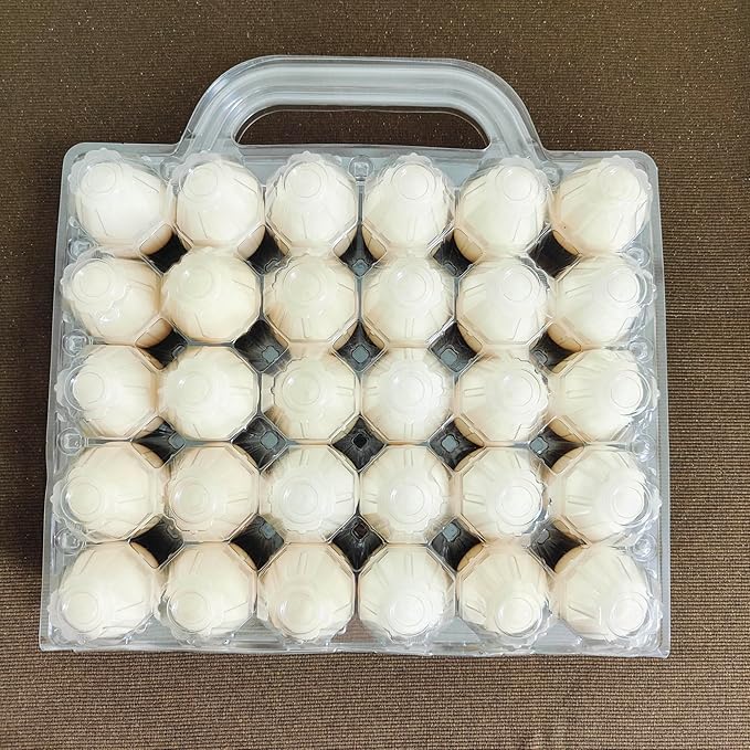 30 Piece Portable Transparent Egg Cartons Plastic Egg Container Specification 5×6 30 Piece Plastic egg Paper Box Suitable For Farm Egg Carton (5x6 30 portable bulk egg cartons, 30 pieces)