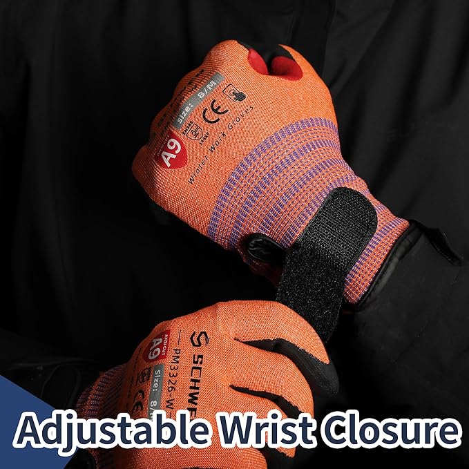 Schwer FreezeGuard-X Winter Work Gloves for Men and Women, ANSI A9 Cut Resistant Gloves for Extreme Protection, Freezer Glove With Super Grip, Touchscreen, Thermal Insulated, PM3326-W (XXS,1 Pair)