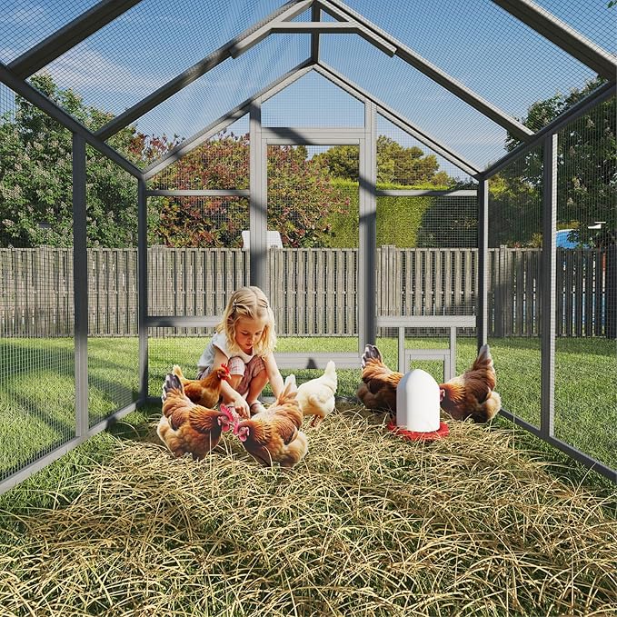 Chicken Coop Chicken Run,Wooden Large Chicken Coop, Chicken Runs for Yard with Cover, Outdoor Duck Coop, Duck Houses for Outside Farm Backyard