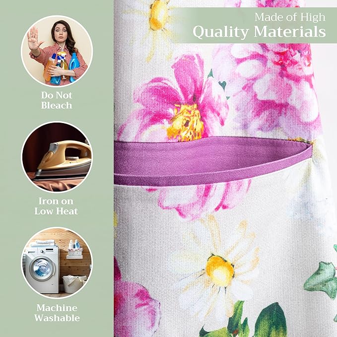 Maison d' Hermine 100% Cotton Apron for women with Pocket Kitchen Chef Apron for Men Cooking Easter Decorations